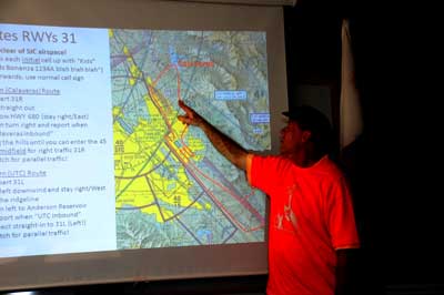 Safety briefing - "This is the 'Calaveras Route'"